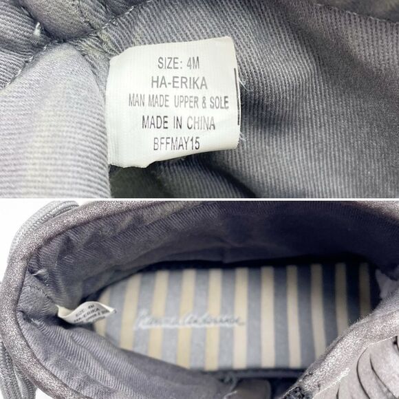 Hanna Andersson Erika Moccasin Fringed Zip Bootie Silver Metallic Girls Size 4 - Picture 11 of 16